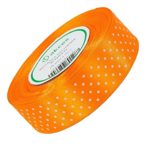 wstazka satynowa w kropki pomarańczowa.jpg