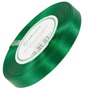 Wstążka satynowa Akces ciemna zielona 12 mm, 32 m kolor 123 #1