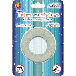Taśma samoprzylepna przezroczysta dwustronna montażowa Aliga 20mm x 1,5 m