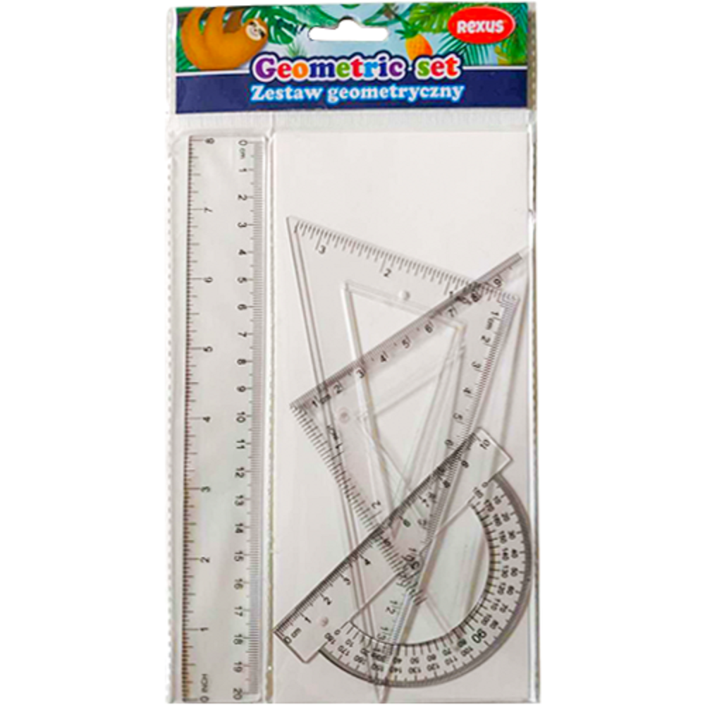 Zestaw geometryczny szkolny Rexus - 4 elementy