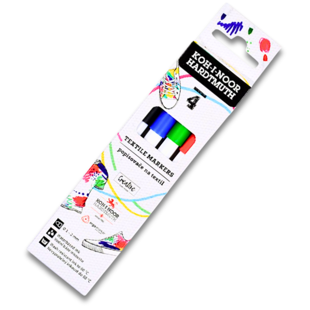 Markery do tkanin Koh-I-Noor 1-2mm na bazie wody 4 kolory.png
