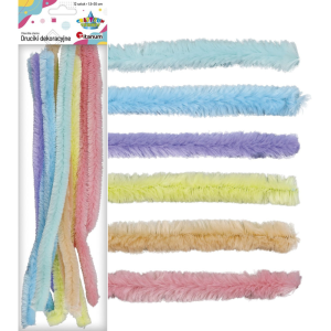 Druciki kreatywne pluszowe Titanum 30cm 12szt mix kolorów pastelowych #1