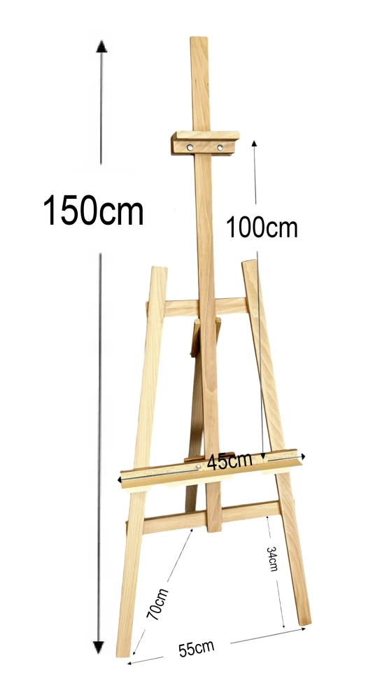 Sztaluga malarska drewniana 150cm + akcesoria artystyczne