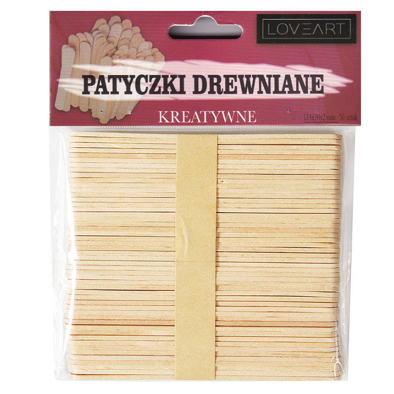 Patyczki kreatywne naturalne Loveart - 100szt