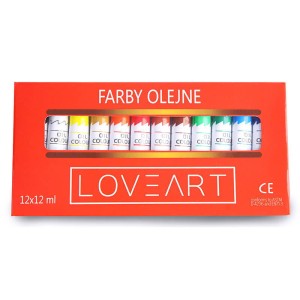 Farby olejne Loveart 12x12ml Szpachelki malarskie 5 sztuk