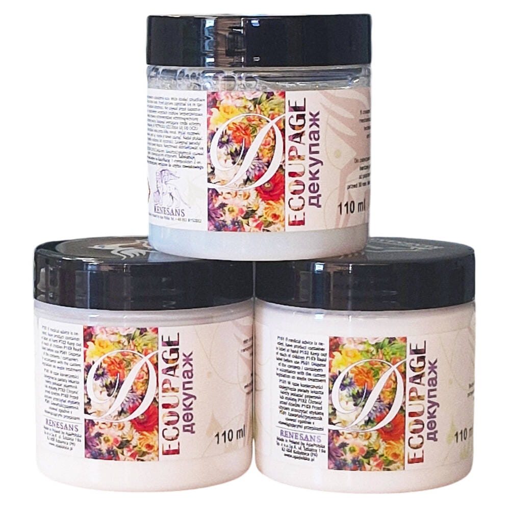 Zestaw do decoupage Renesans 3x110ml werniks wodny, lakier, klej