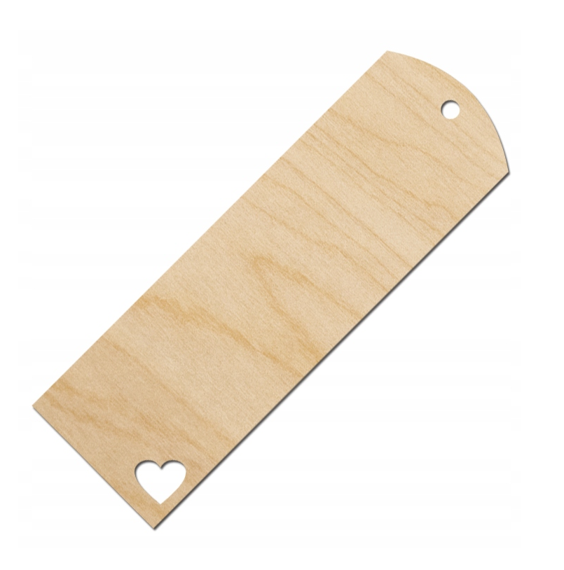 Drewniana zakładka do książki 15x5cm owalna z sercem Decor - 50szt