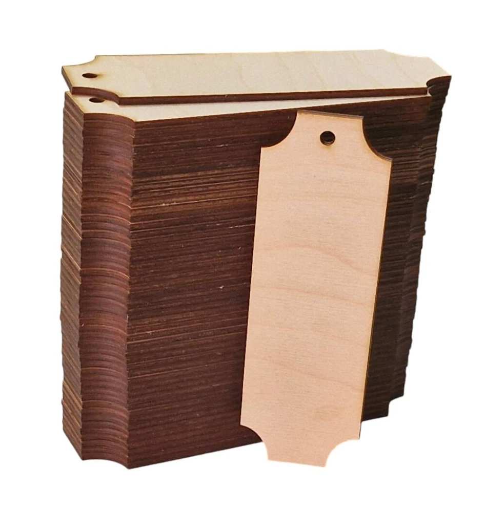Drewniana zakładka do książki 15x5cm z zakolami Decor - 50szt