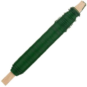 Drut florystyczny do stroików na patyku 0,7mm zielony 25 sztuk