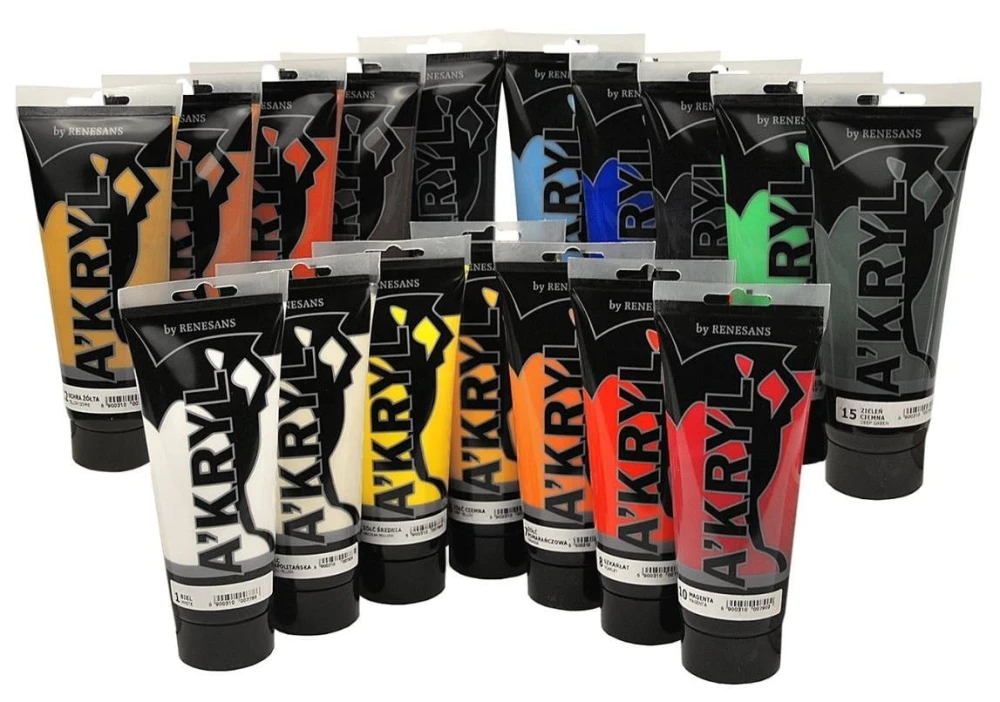 Farby akrylowe Renesans 200ml - 12 kolorów