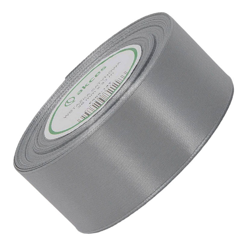 Wstążka satynowa ciemna srebrna 38mm - 32mb #1