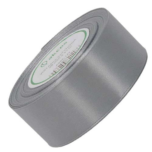 Wstążka satynowa ciemna srebrna 38mm - 32mb #1