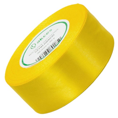 Wstążka satynowa żółta słoneczna 38mm - 32mb #1