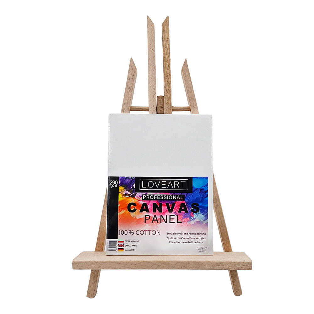 Zestaw malarski akrylowy - podstawowy ze sztalugą stołową 45 cm