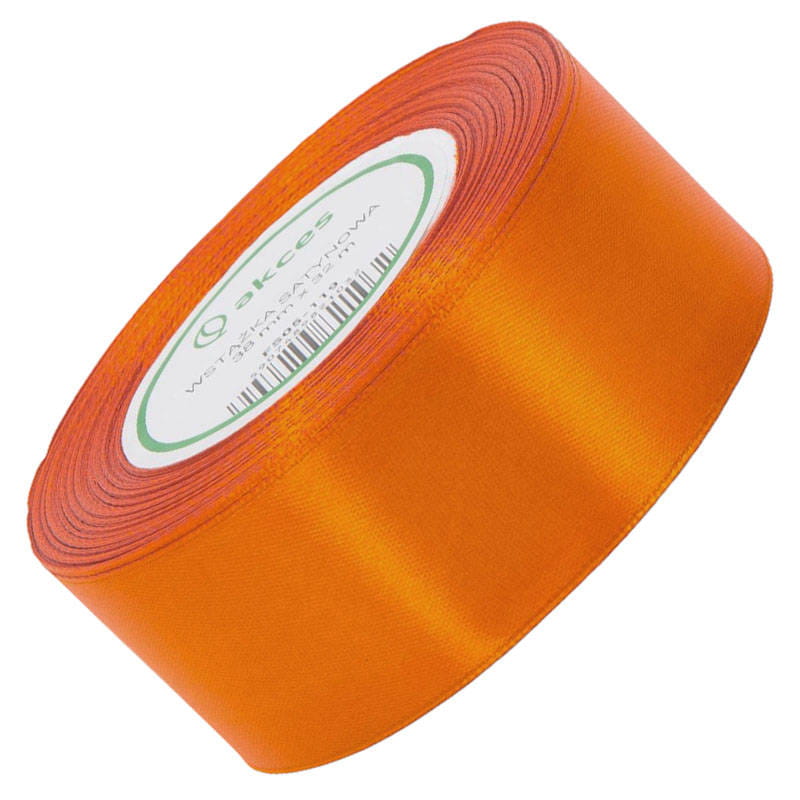 Wstążka satynowa ciemna pomarańcz 38mm - 32mb #1