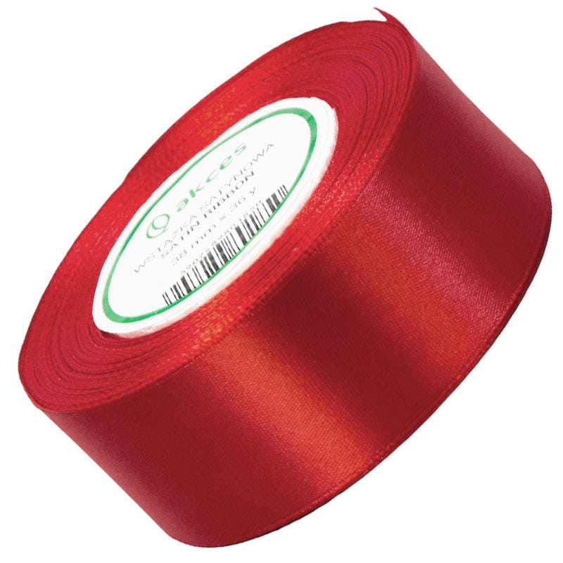 Wstążka satynowa czerwona 38mm - 32mb #1