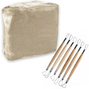 Zestaw rzeźbiarski - glina 5 kg + 6 dwustronnych narzędzi do modelowania #1