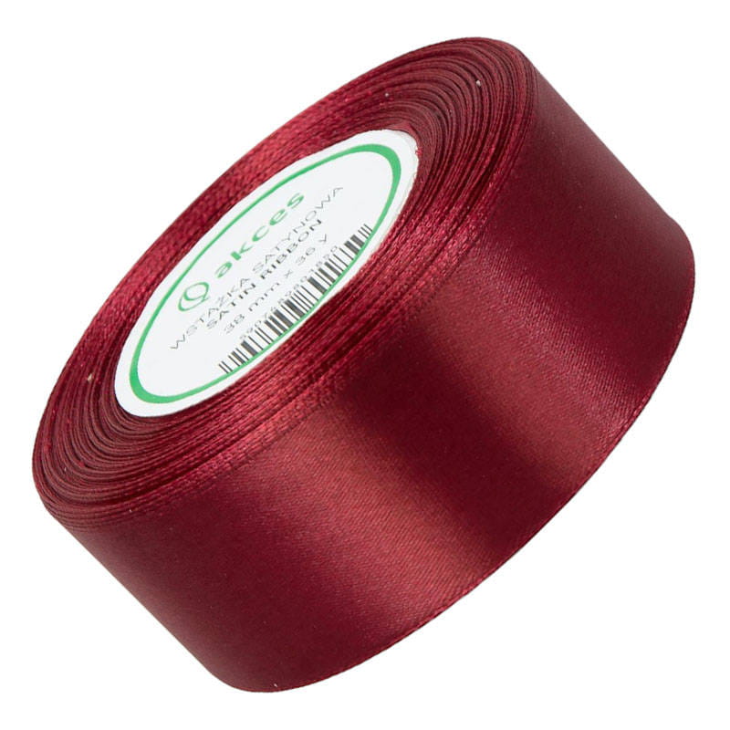 Wstążka satynowa bordowa 38mm - 32mb #1