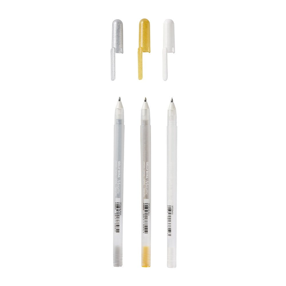 Blok A5 165g 20 arkuszy czarny + zestaw metalicznych pisaków gelly roll