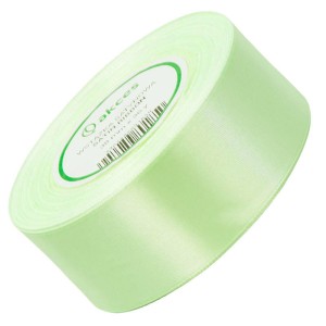 Wstążka satynowa limonkowa zielona 38mm - 32mb #1