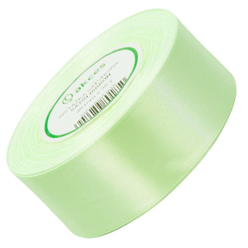 Wstążka satynowa limonkowa zielona 38mm - 32mb #1