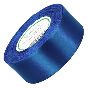 Wstążka satynowa ciemna niebieska 38mm - 32mb #1