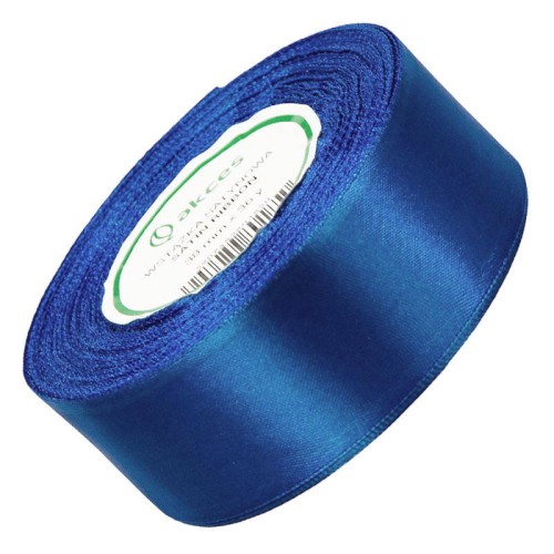 Wstążka satynowa ciemna niebieska 38mm - 32mb #1