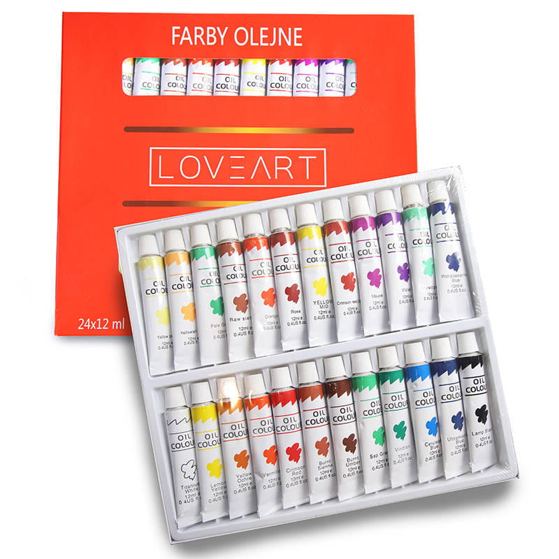 Farby olejne LOVEART 24x12ml - Zestaw 24 kompletów