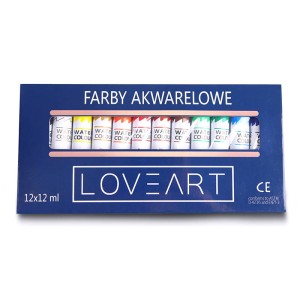 Farby akwarelowe LOVEART 12x12ml - Zestaw 60 kompletów