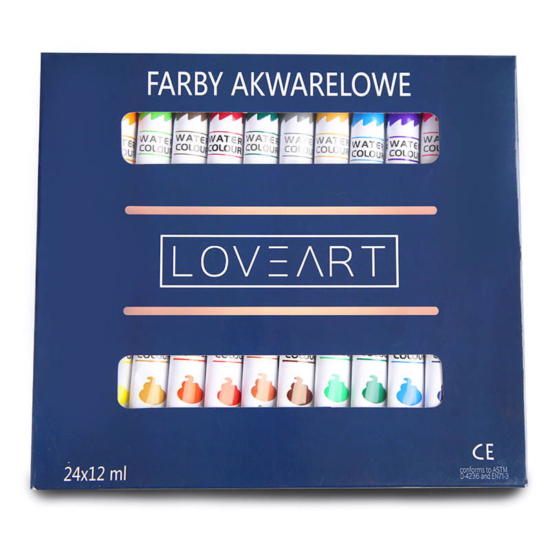 Farby akwarelowe LOVEART 24x12ml - Zestaw 24 kompletów
