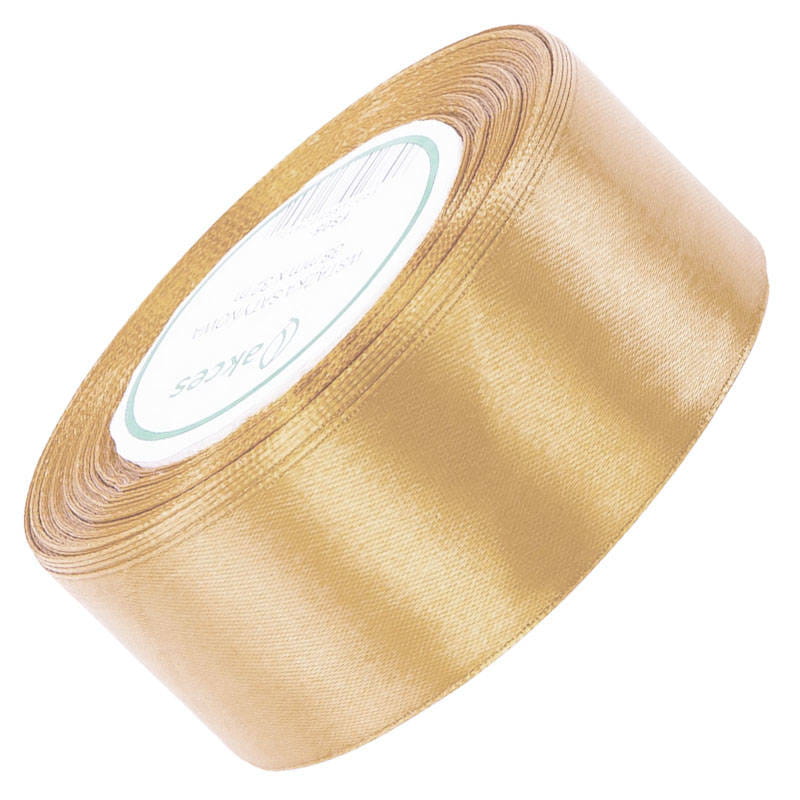 Wstążka satynowa złota jasna 38mm - 32mb #1