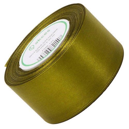 Wstążka satynowa oliwkowa 50mm - 32mb #1