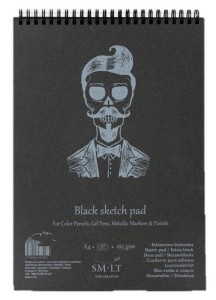 Blok A5 165g 20 arkuszy czarny + zestaw metalicznych pisaków gelly roll