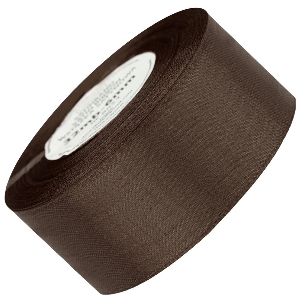 Wstążka satynowa ciemna brązowa 50mm - 32mb #1