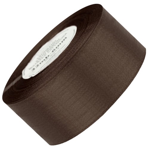 Wstążka satynowa ciemna brązowa 50mm - 32mb #1