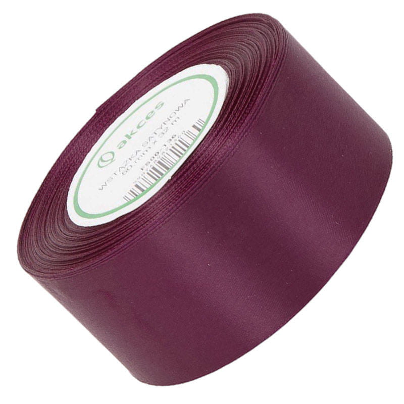 Wstążka satynowa śliwkowa 50mm - 32mb #1