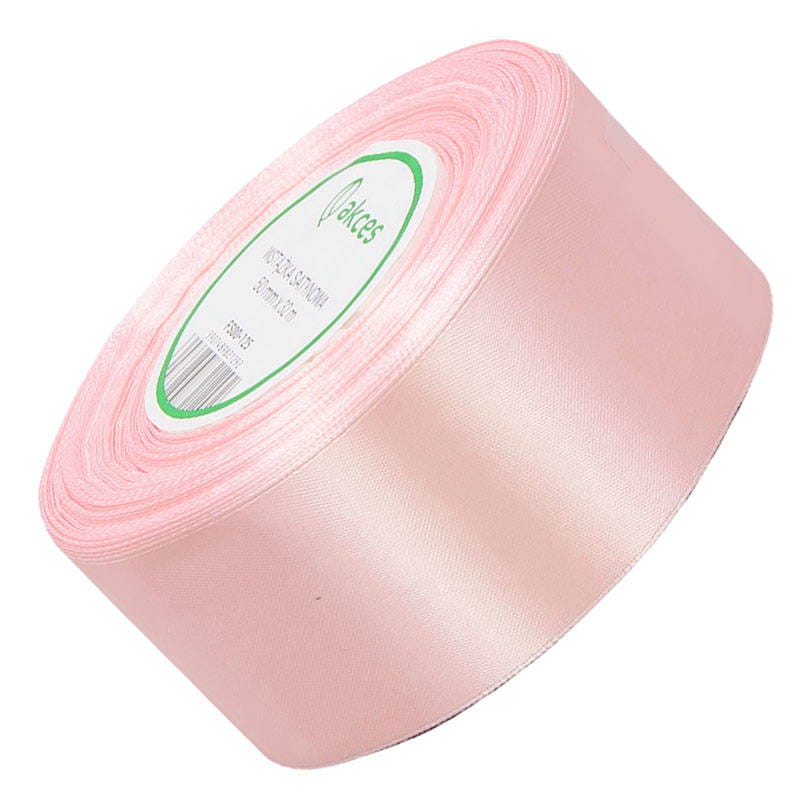 Wstążka satynowa pudrowa różowa 50mm - 32mb #1