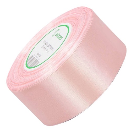 Wstążka satynowa pudrowa różowa 50mm - 32mb #1