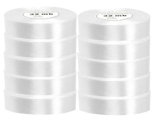 Wstążka satynowa biała 38mm - 32mb - 10szt