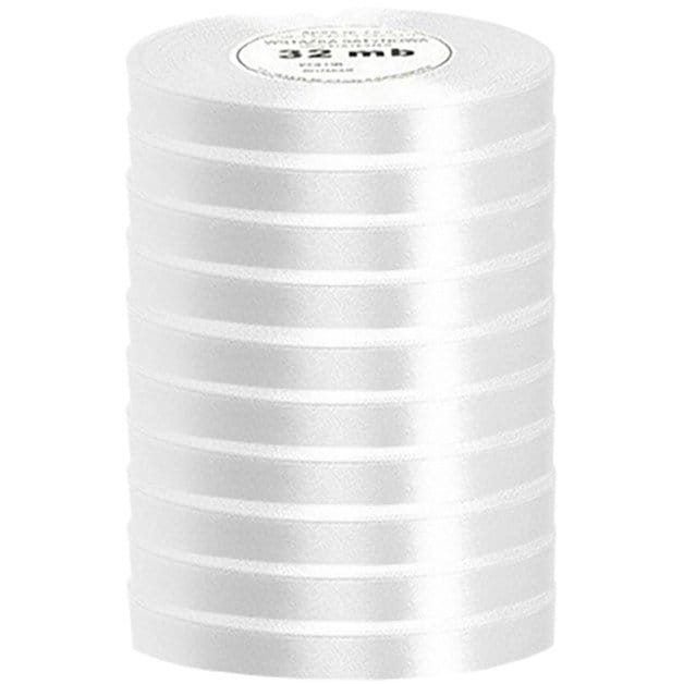 Wstążka satynowa biała 12mm - 32mb - 10szt