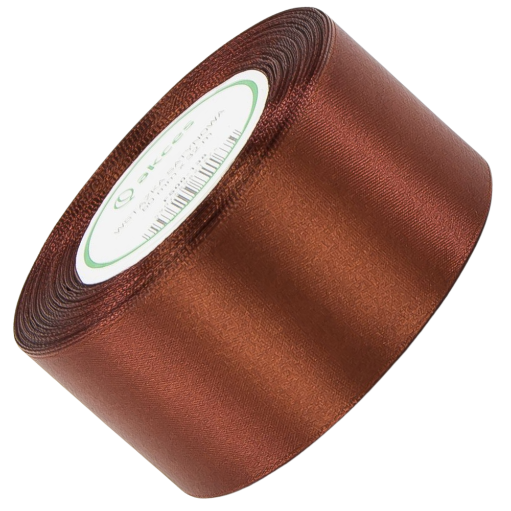 Wstążka satynowa Akces brązowa 50 mm, 32 m kolor 138 #1