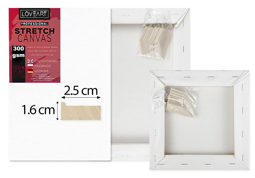 Podobrazia bawełniane LOVEART 40x40 cm - 300g/m² - 5 sztuk