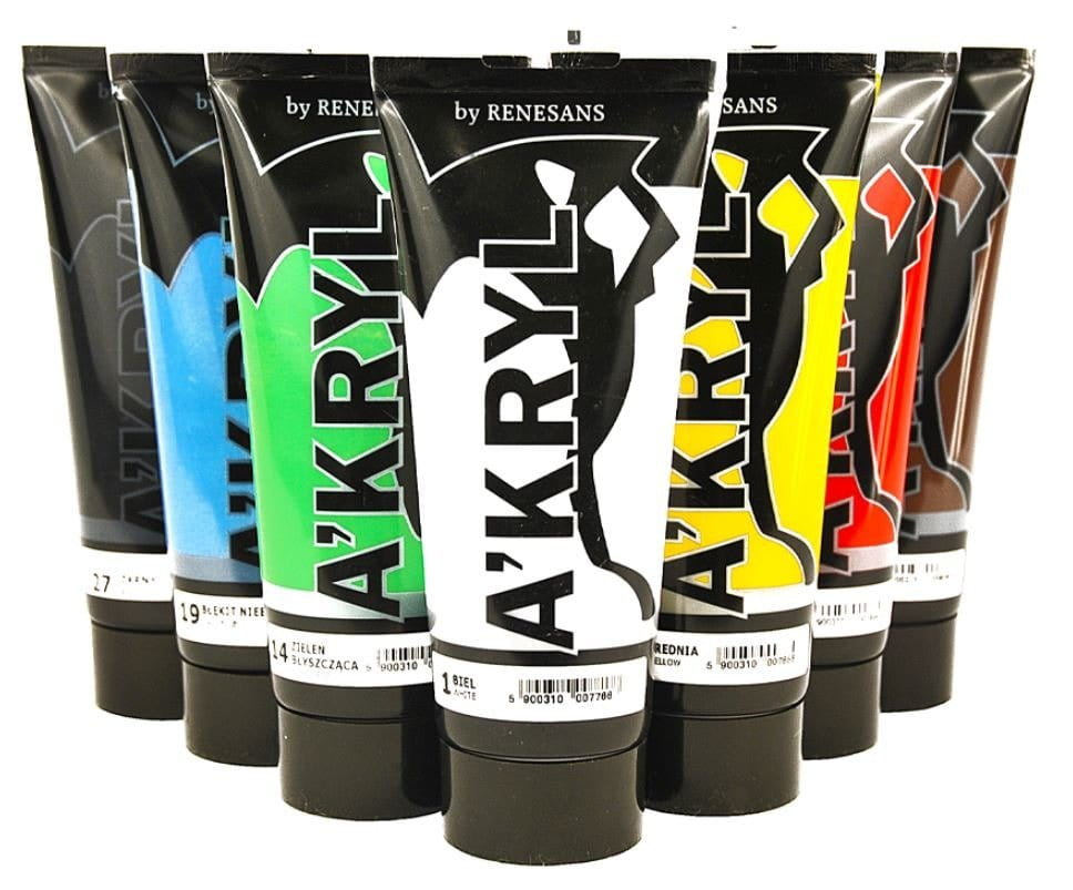 Farby akrylowe Renesans 200ml x 7 Popularnych kolorów