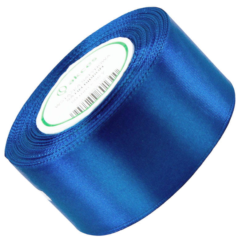 Wstążka satynowa ciemna niebieska 50mm - 32mb #1