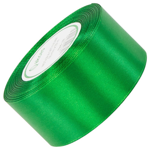 Wstążka satynowa mocna zielona 50mm - 32mb #1