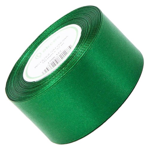 Wstążka satynowa ciemna zielona 50mm - 32mb #1