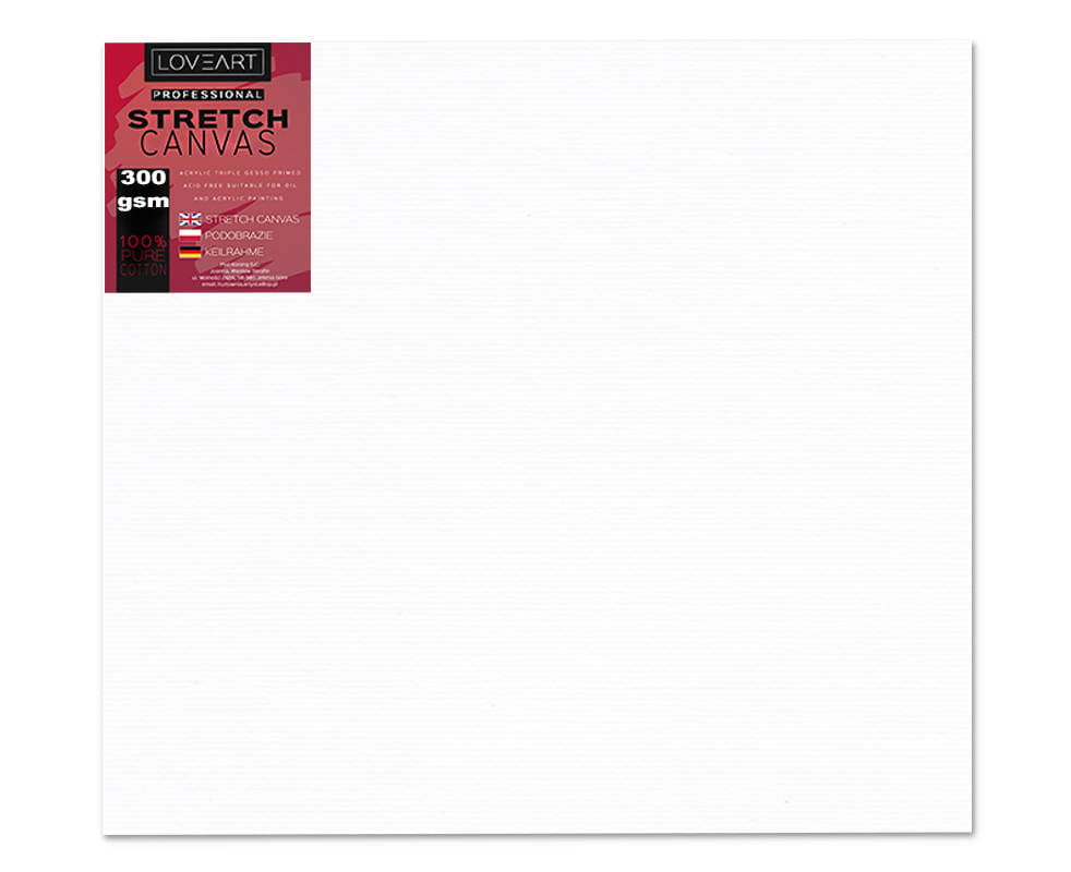 Podobrazia bawełniane LOVEART 20x20 cm - Zestaw 40 sztuk
