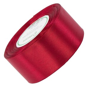 Wstążka satynowa Akces ciemna czerwona 50 mm, 32 m kolor 150 #1