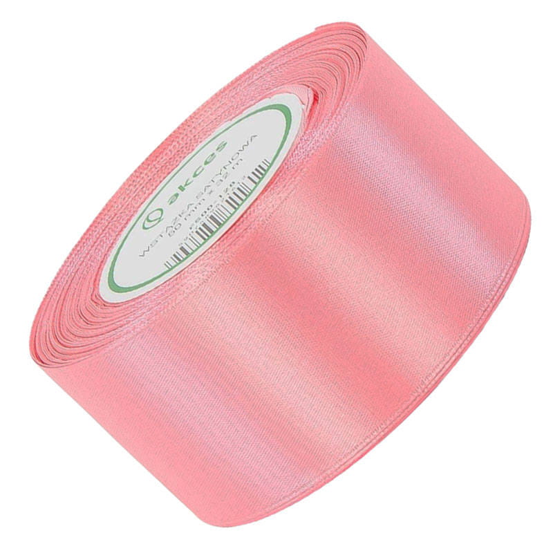 Wstążka satynowa fiołkowa różowa 50mm - 32mb #1