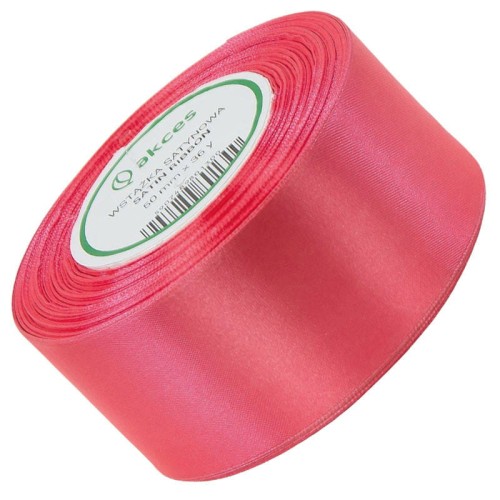 Wstążka satynowa ciemna koralowa 50mm - 32mb #1